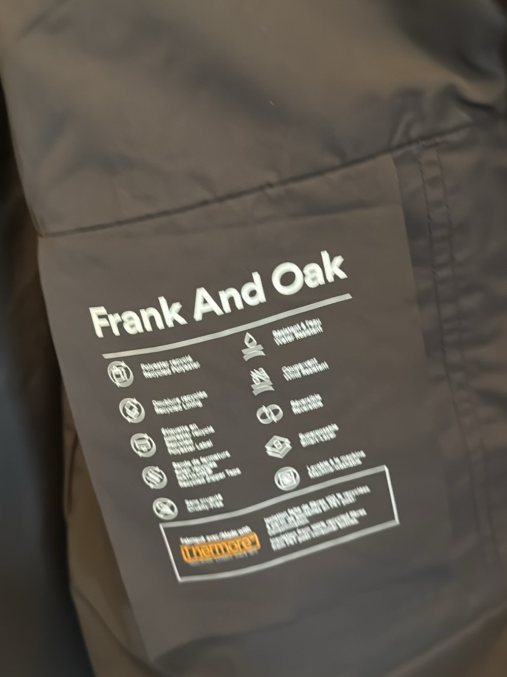 Oak & Fort Quilted Long Puffer Coat - Brown - Picture 3 of 3